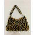 Brown and Black Leopard Pattern Shoulder Bags